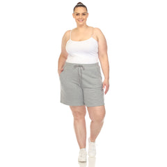 Plus Size Super Soft Drawstring Waistband Sweat Short