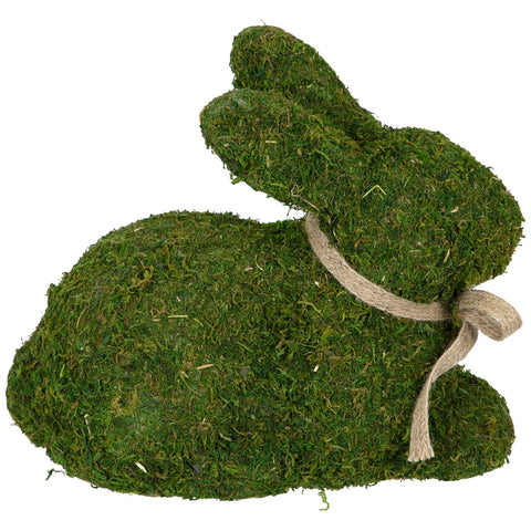 11" Green Moss Sitting Bunny Rabbit Spring Easter Figure
