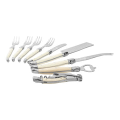 Laguiole Essential 9-Piece Charcuterie and Barware Set With Faux Ivory Handles