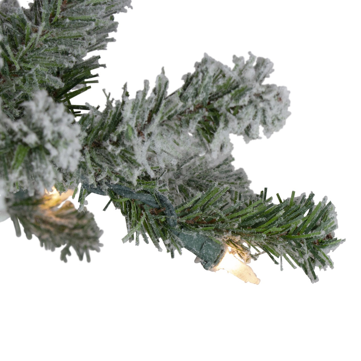  Northlight Pre-Lit Slim Flocked Alpine Artificial Christmas Trees - 5' - Clear Lights - Set of 3 - Default Title - Bonton