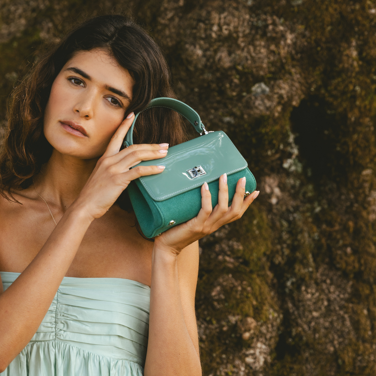 Jurgi Lili Bag - Mint Patent & Suede - Mint - Bonton