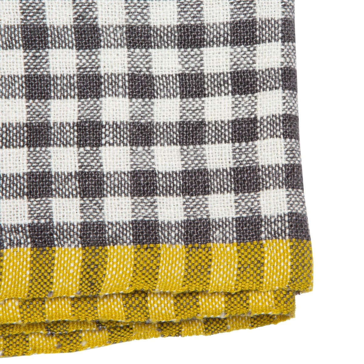  Caravan Two-Tone Gingham Napkins, Set of 4 - Natural & Dijon - Bonton