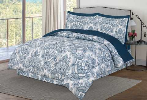 Dan River 8 Piece Reversible Bed in a Bag Comforter Set.
