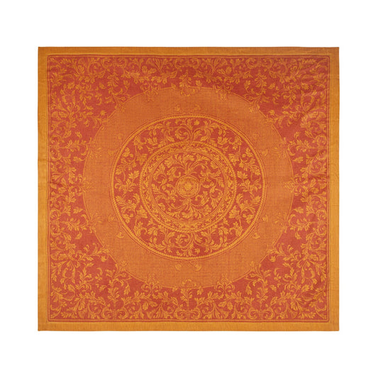 Renaissance 71" X 71" Linen Tablecloth - Warm Sienna and Saffron