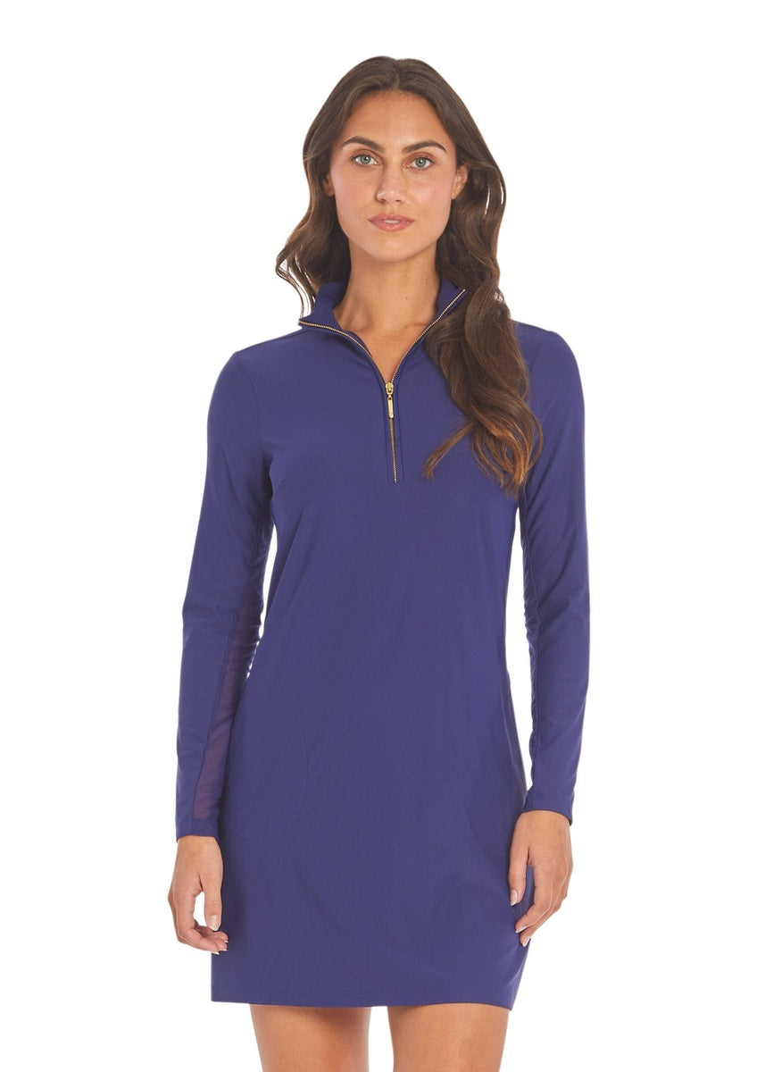  Cabana Life Navy 1/4 Zip Sport Dress - S - Bonton