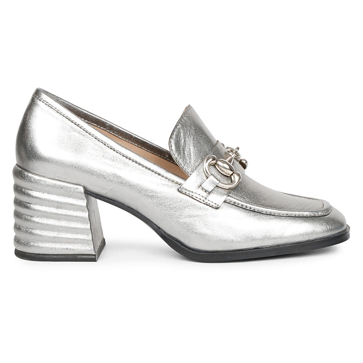  Saint G Vera Metallic - Heeled Loafers - Gunmetal - Bonton