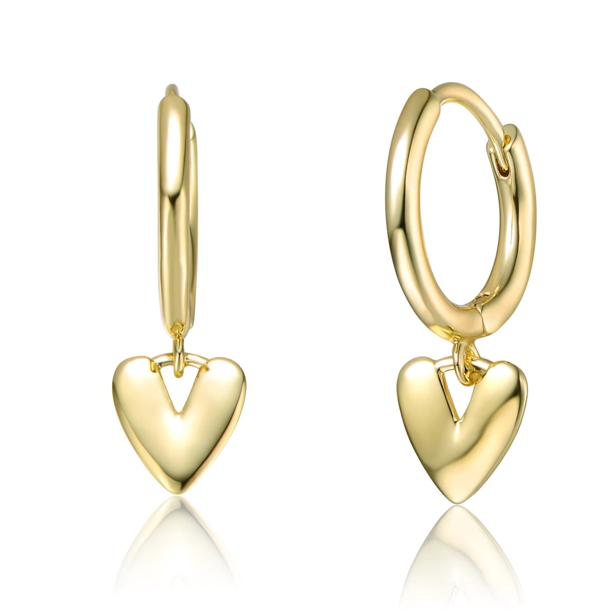  GigiGirl Kids 14k Gold Plated Heart Dangling Earrings - Default Title - Bonton