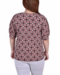 Short Sleeve Balloon Sleeve Top