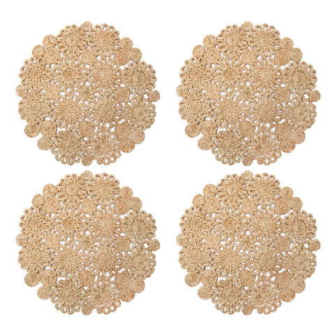 Daisy Jute 15" Round Placemat - Set of 4