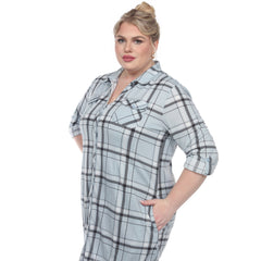 Plus Size Plaid Tunic Top