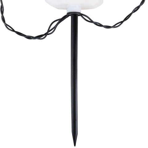 Set of 5 Ghost Shaped Halloween Pathway Markers - 3.75ft Black Wire