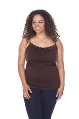 Plus Size Lace Trim Tank Top