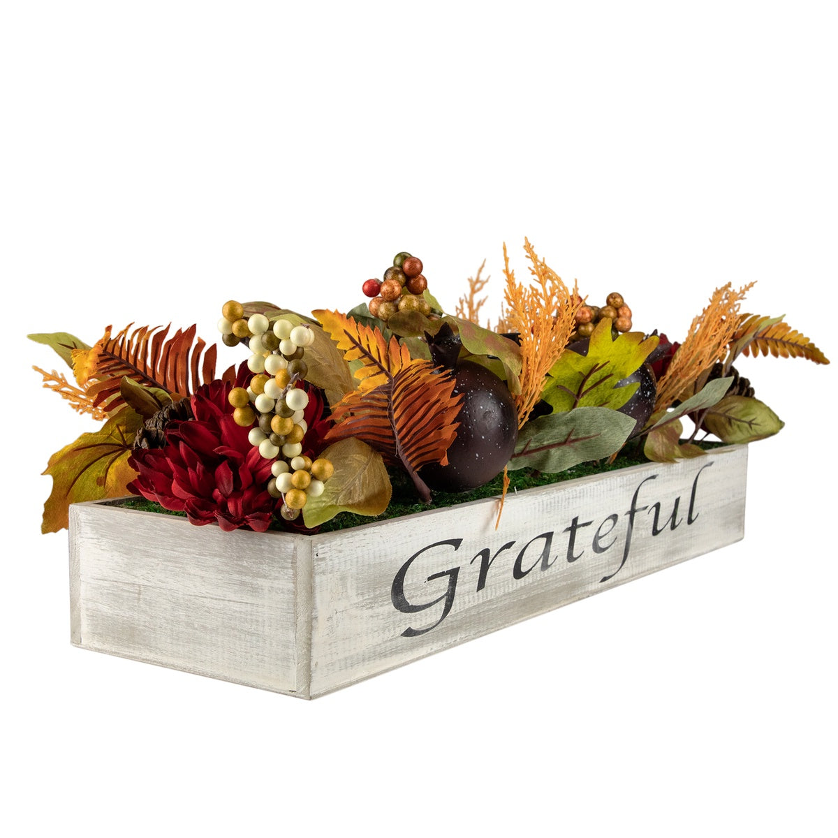  Northlight Autumn Harvest Triple Candle Holder in a Rustic Wooden Box Centerpiece - 24