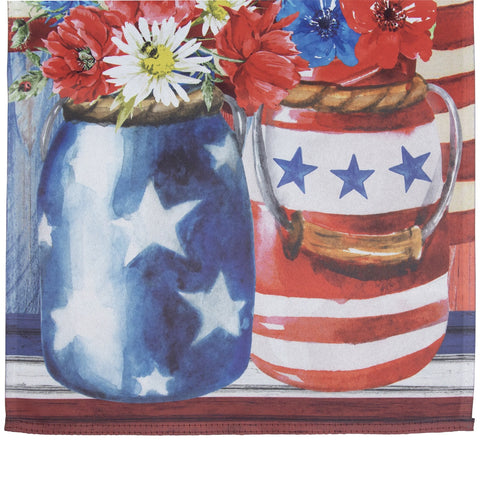 Stars and Stripes Patriotic Flower Bouquets Outdoor Flag - 28" X 40"
