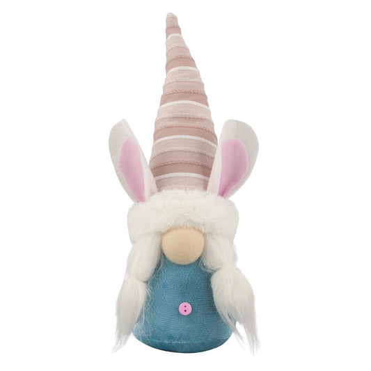 13" Blue and Pink Girl Easter Bunny Gnome