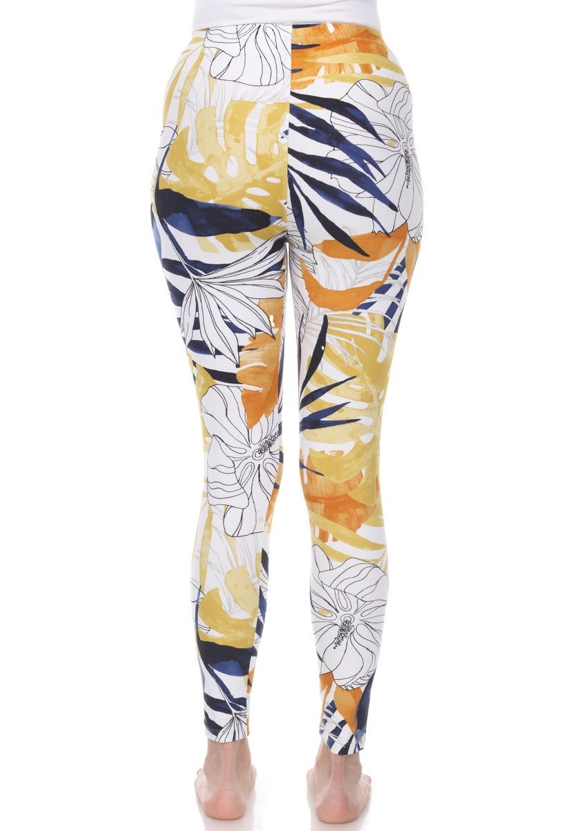  White Mark Super Soft Tropical Printed Leggings - one size - Bonton