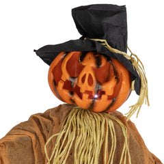 Animated Jack-O'-Lantern Scarecrow Halloween Decoration - 6'