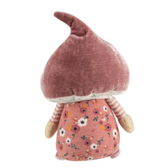 10.5" Pink Springtime Floral Mushroom Gnome