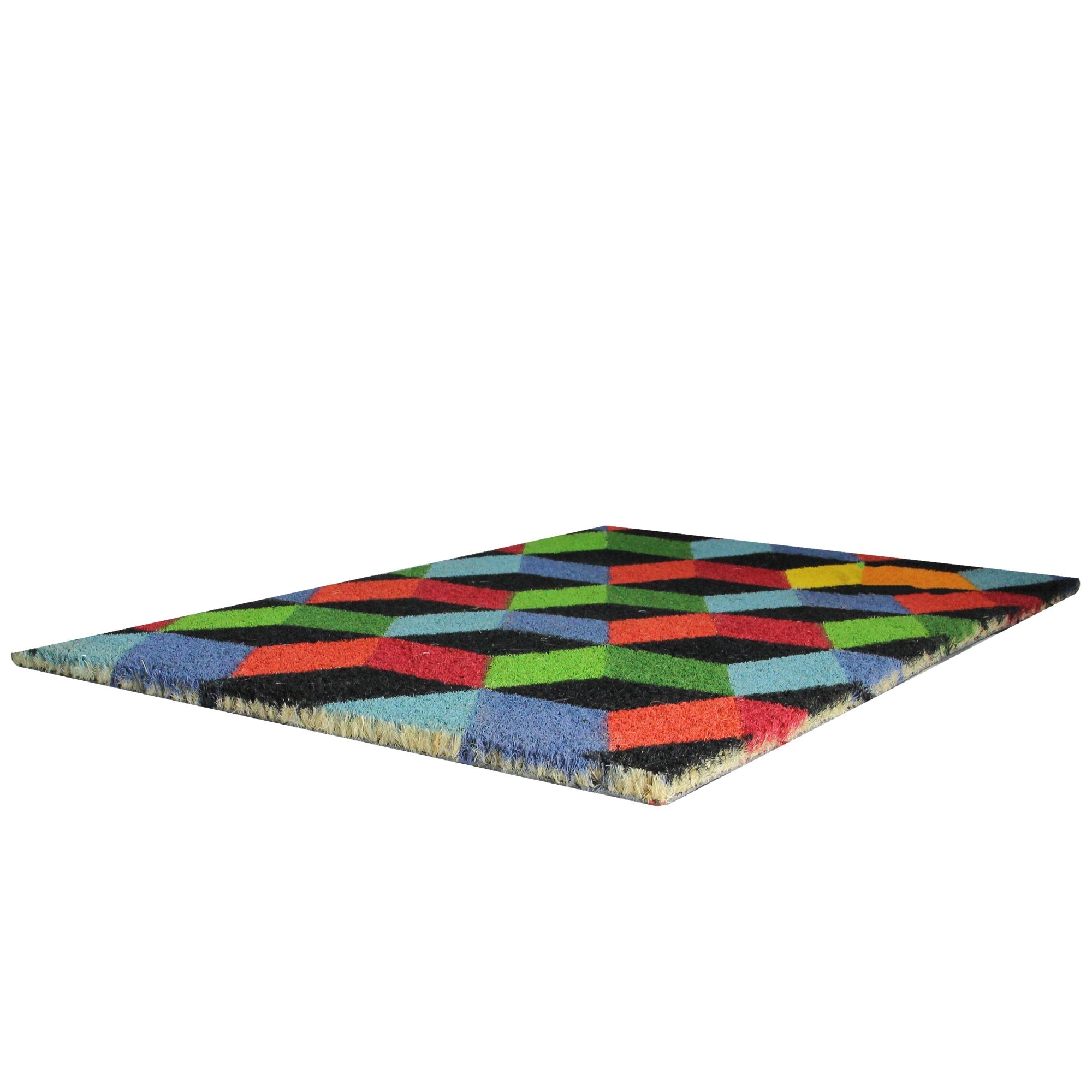  Red and Green 3D Cube Design Rectangular Outdoor Doormat 29