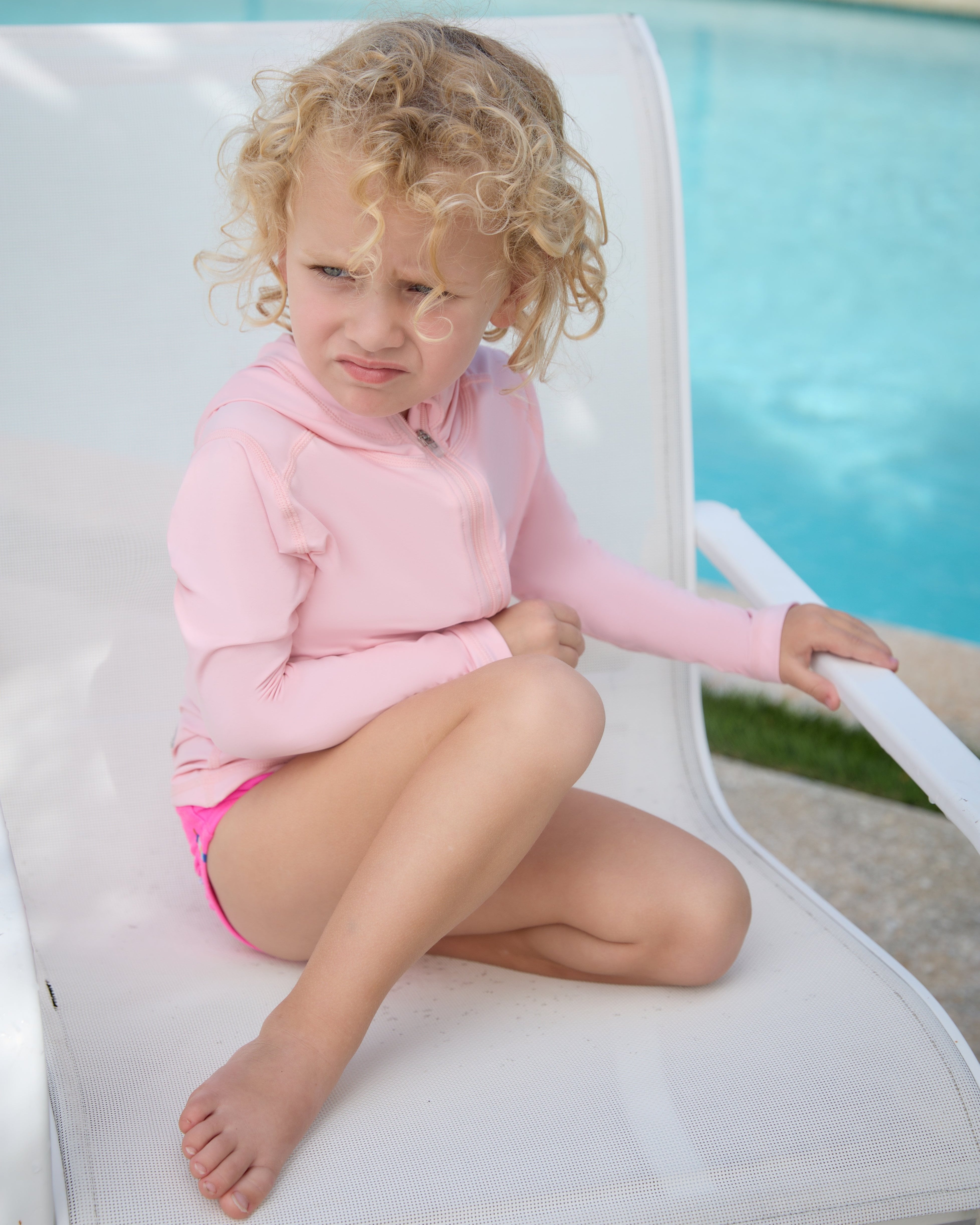  BloqUV TODDLERS FULL ZIP HOODIE TOP (1003T) - Tickle Me Pink - Bonton