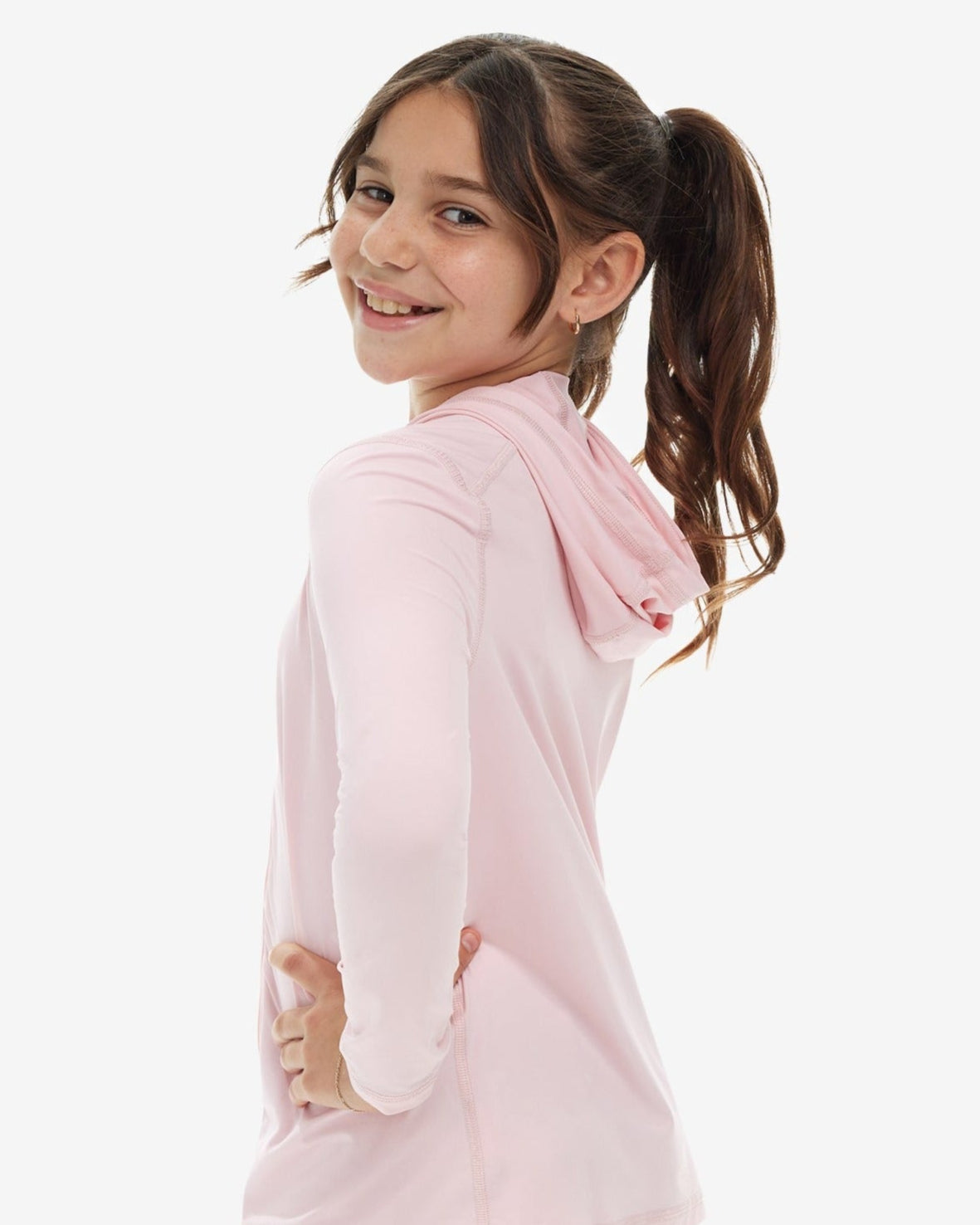  BloqUV KIDS FULL ZIP HOODIE TOP (1003K) - Tickle Me Pink - Bonton