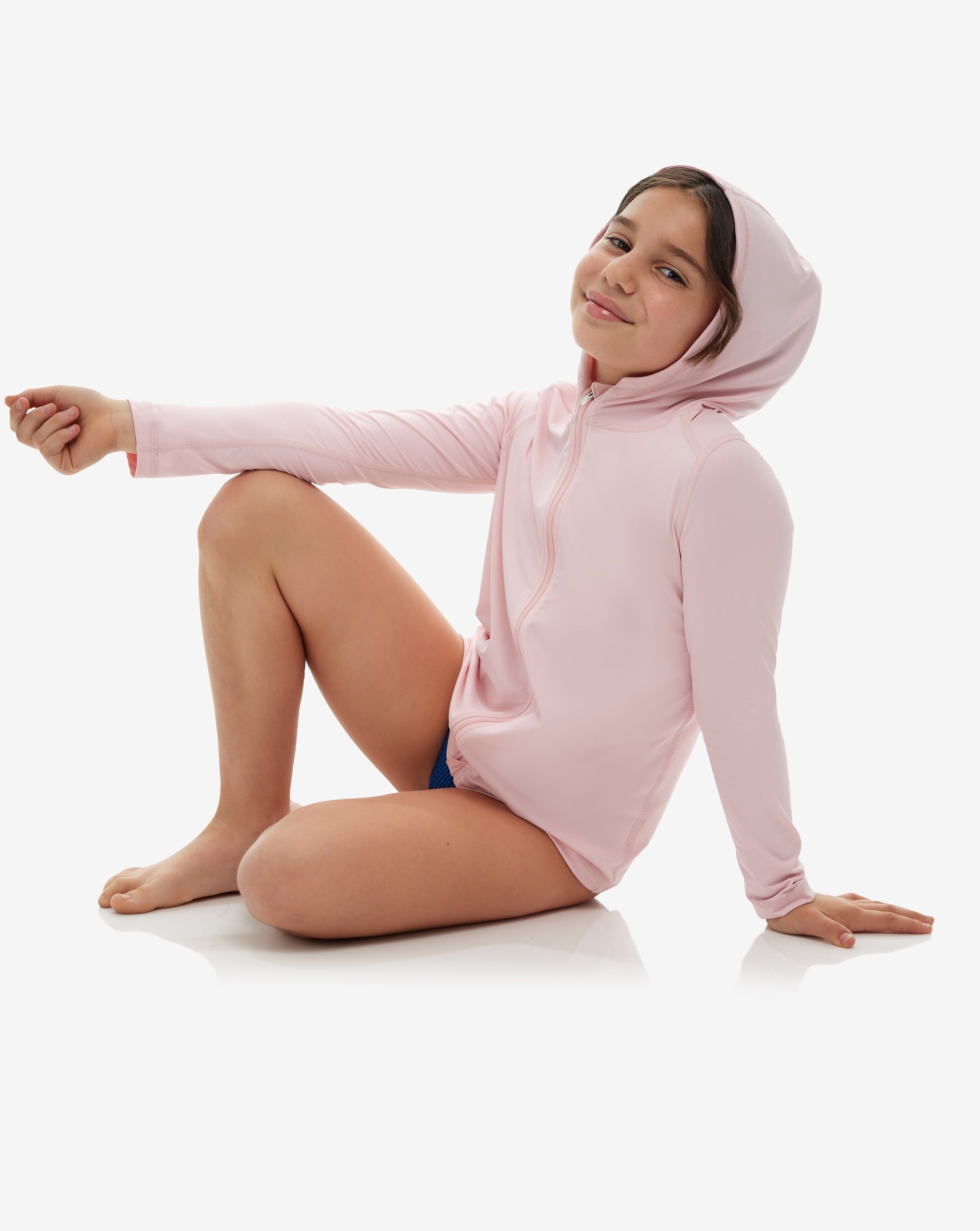  BloqUV KIDS FULL ZIP HOODIE TOP (1003K) - Tickle Me Pink - Bonton