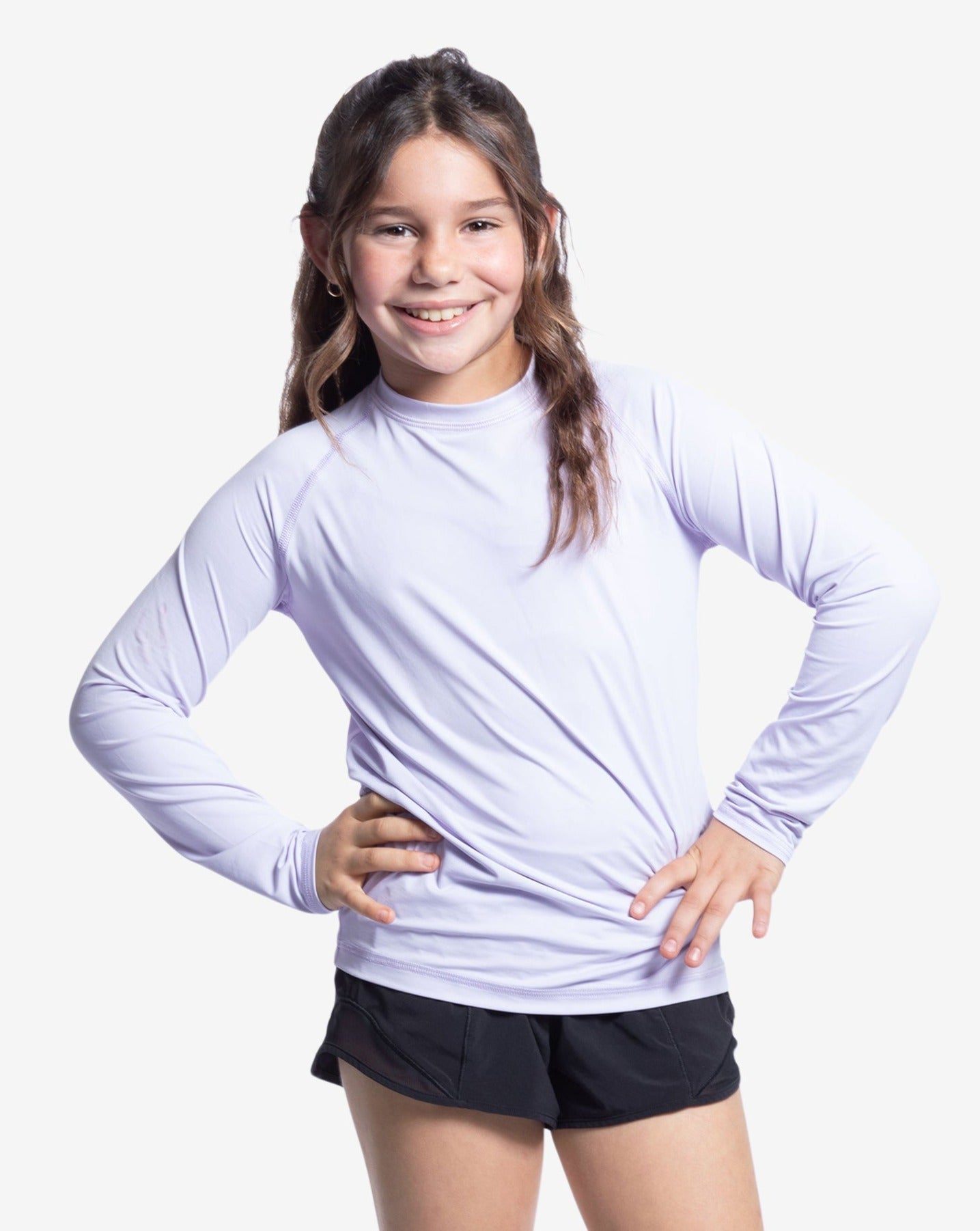  BloqUV KID'S CREW NECK TOP (1005K) - Caribbean Blue - Bonton
