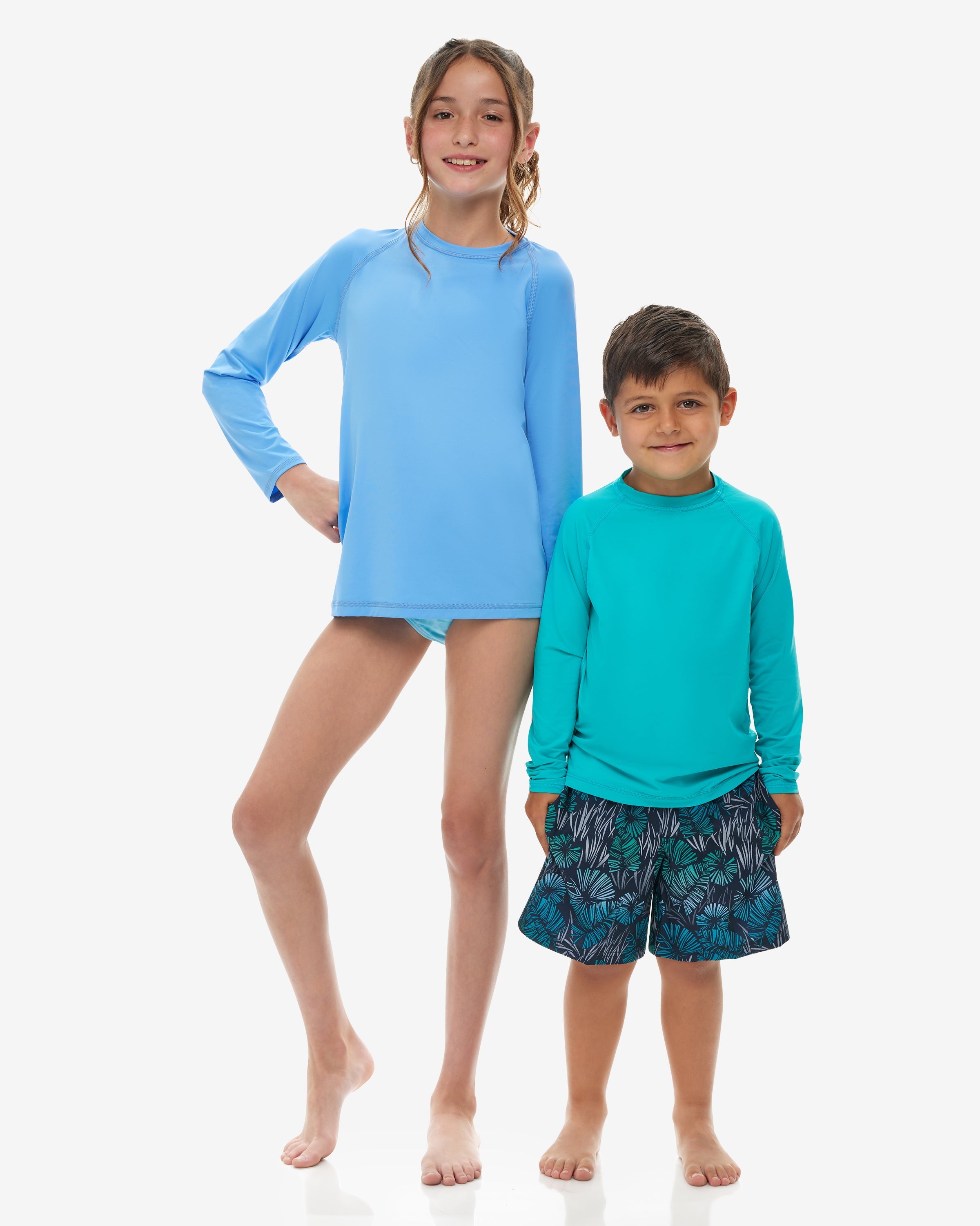  BloqUV KID'S CREW NECK TOP (1005K) - Caribbean Blue - Bonton
