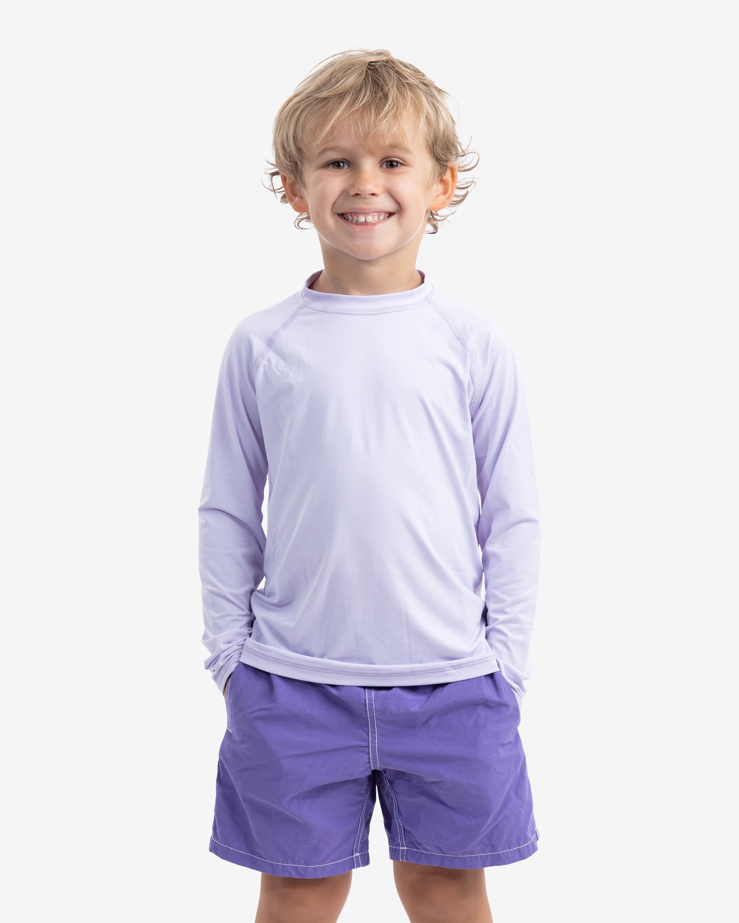  BloqUV KID'S CREW NECK TOP (1005K) - Caribbean Blue - Bonton