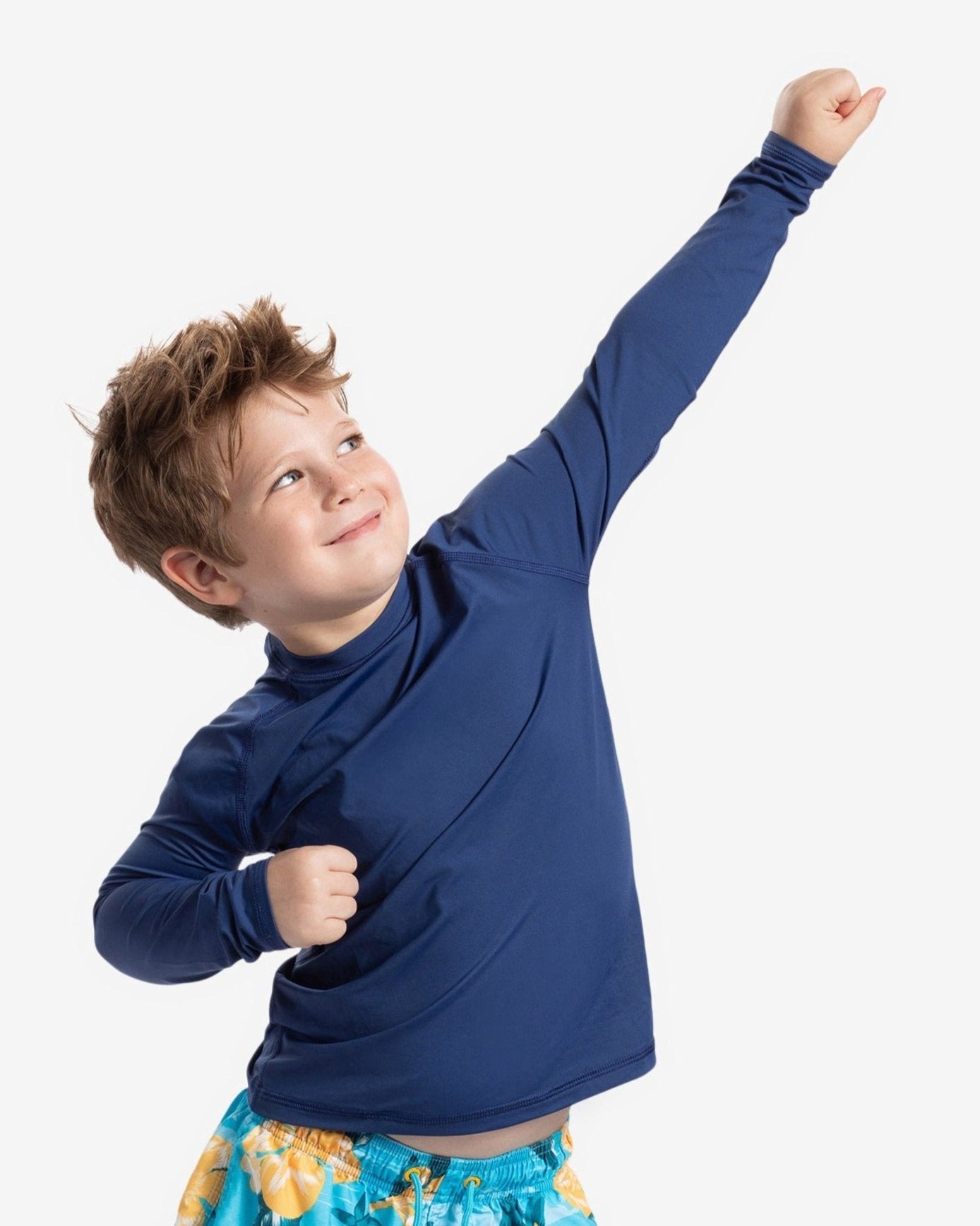 BloqUV KID'S CREW NECK TOP (1005K) - Caribbean Blue - Bonton