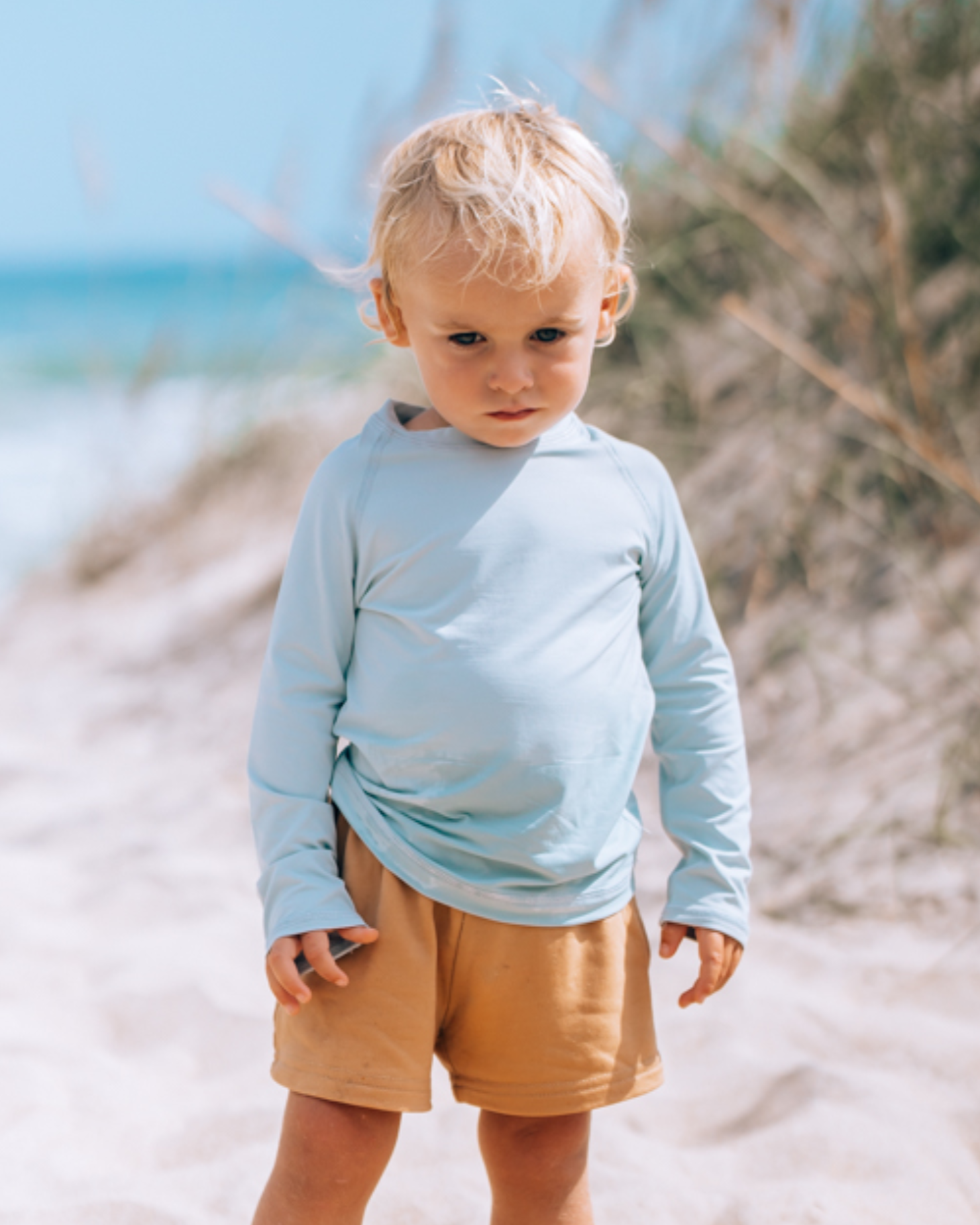  BloqUV TODDLER'S CREW NECK TOP (1005T) - Caribbean Blue - Bonton