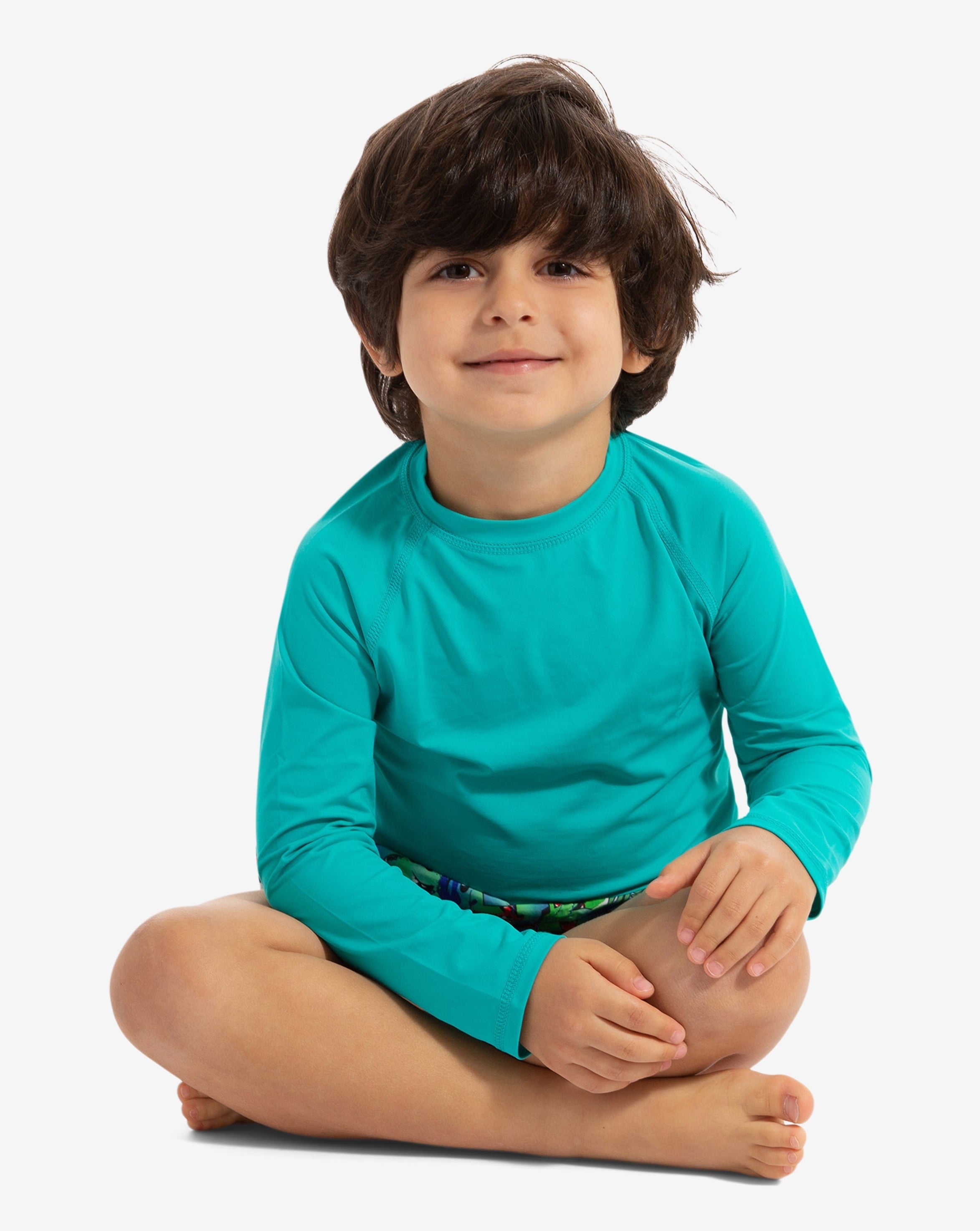  BloqUV TODDLER'S CREW NECK TOP (1005T) - Caribbean Blue - Bonton