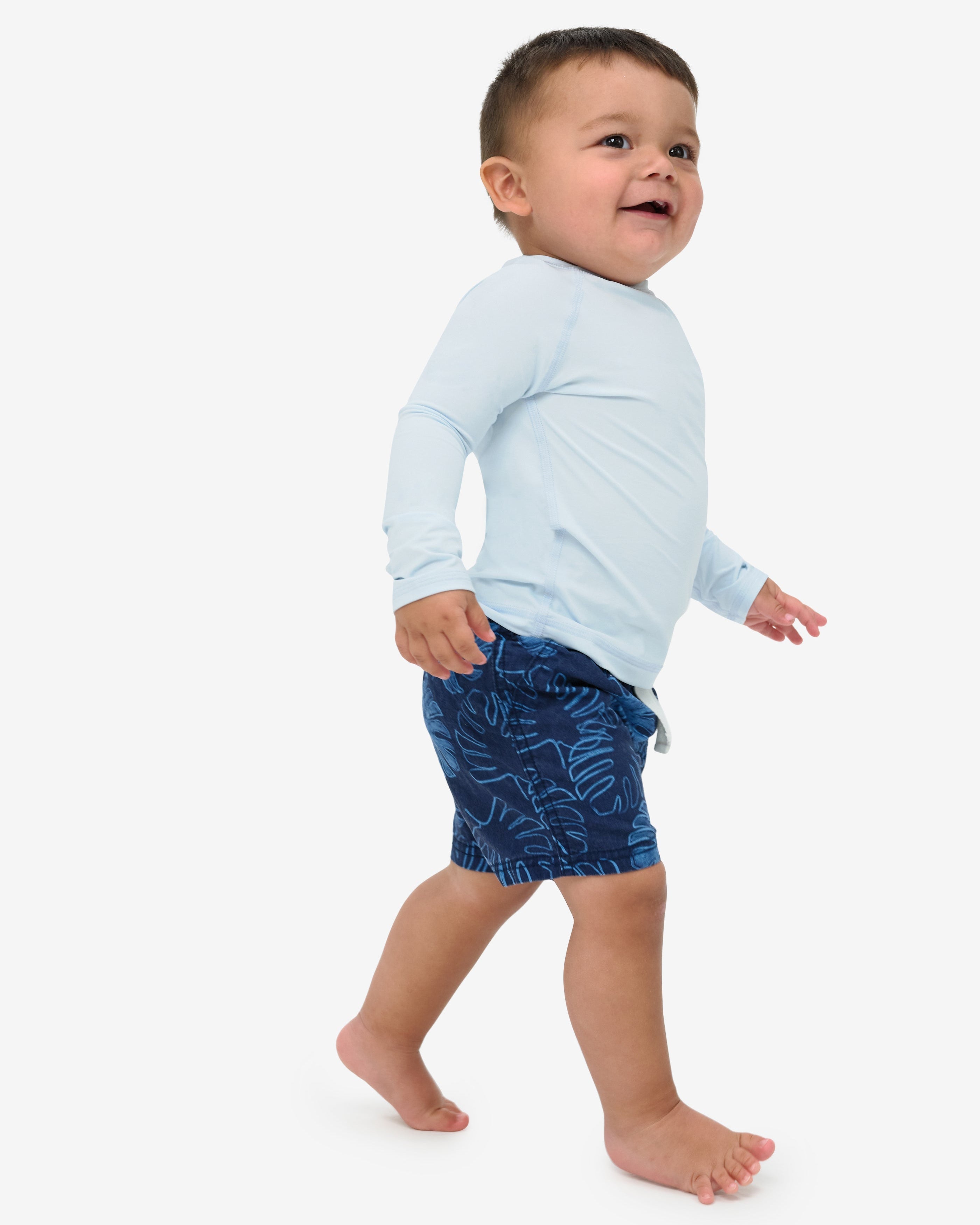  BloqUV TODDLER'S CREW NECK TOP (1005T) - Caribbean Blue - Bonton