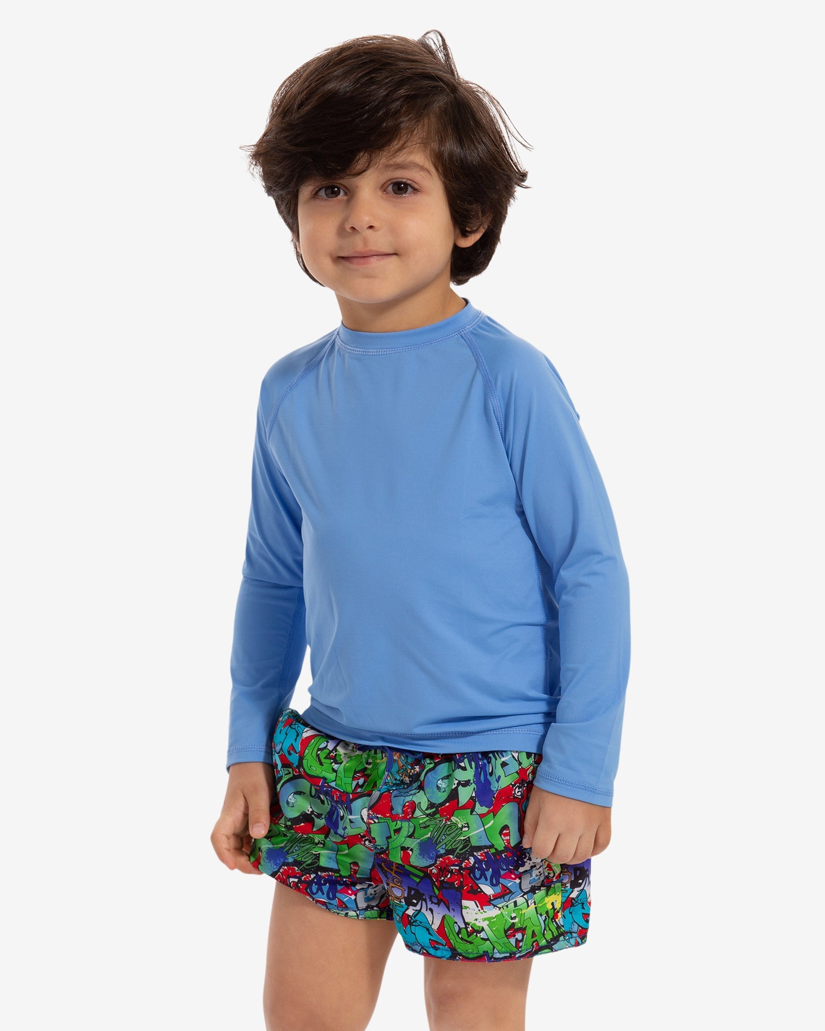  BloqUV TODDLER'S CREW NECK TOP (1005T) - Caribbean Blue - Bonton