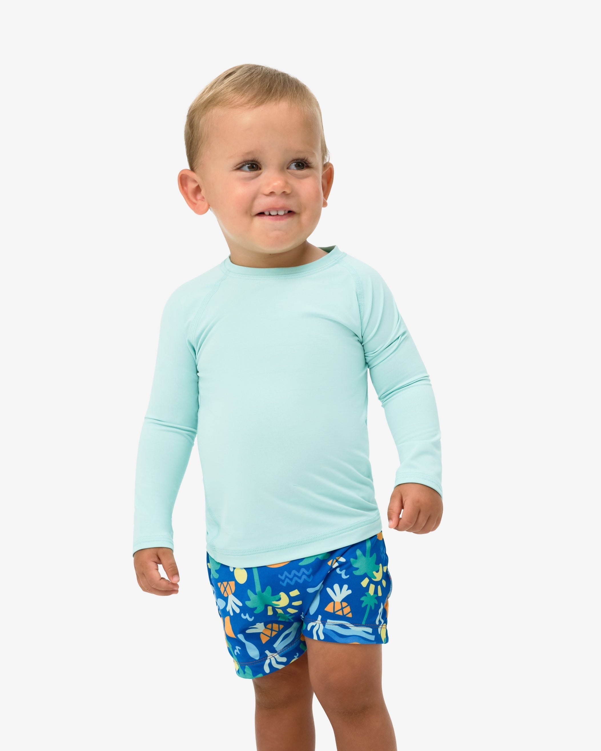  BloqUV TODDLER'S CREW NECK TOP (1005T) - Caribbean Blue - Bonton