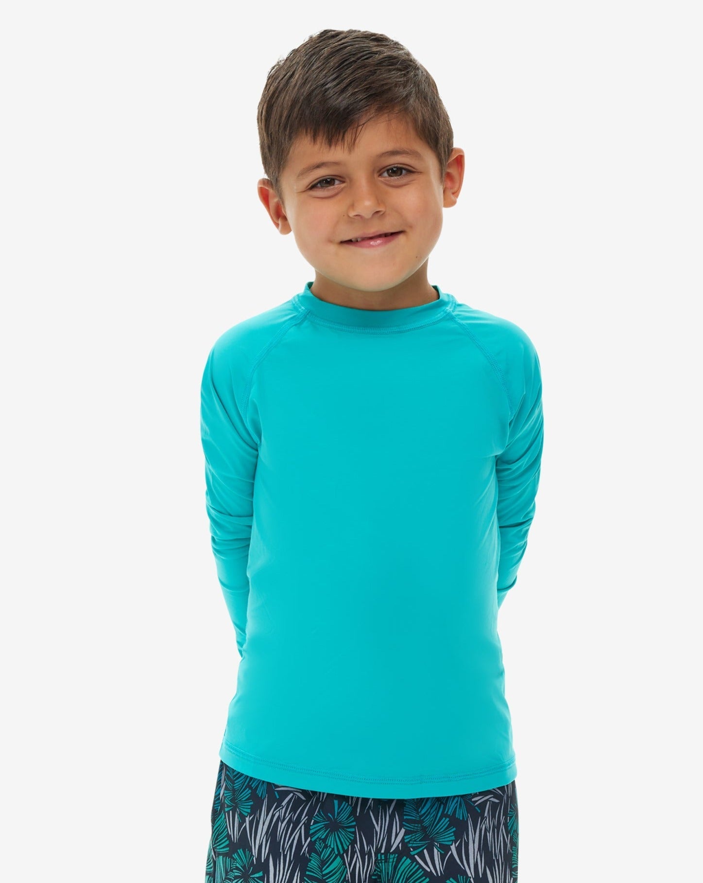  BloqUV KID'S CREW NECK TOP (1005K) - Caribbean Blue - Bonton
