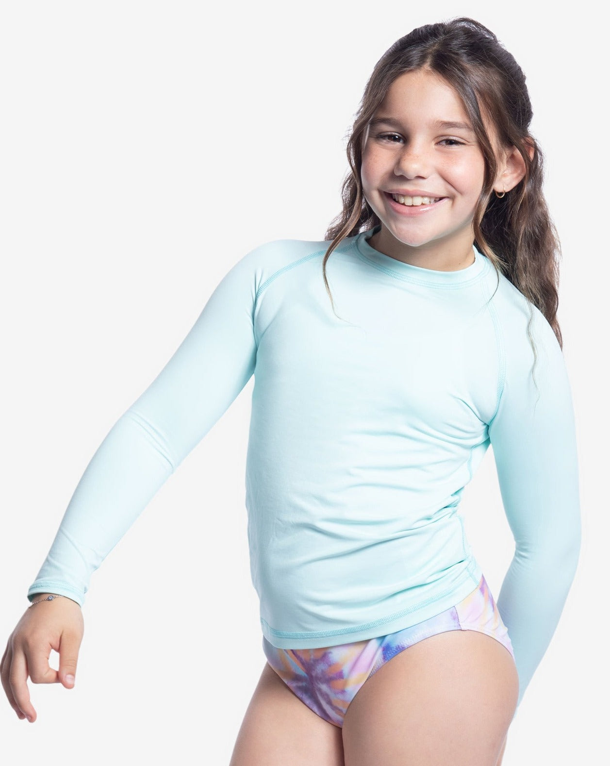  BloqUV KID'S CREW NECK TOP (1005K) - Caribbean Blue - Bonton