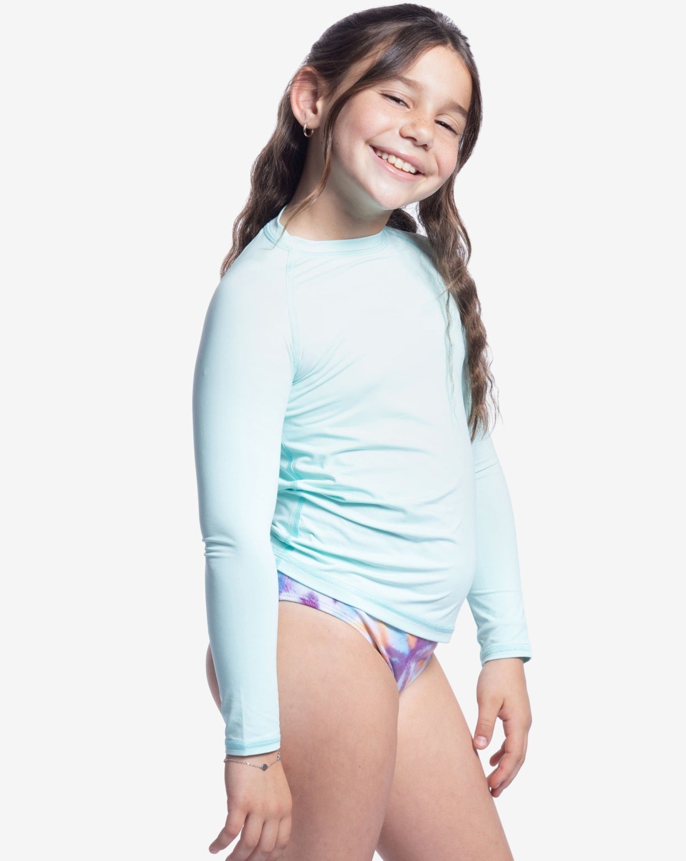  BloqUV KID'S CREW NECK TOP (1005K) - Caribbean Blue - Bonton