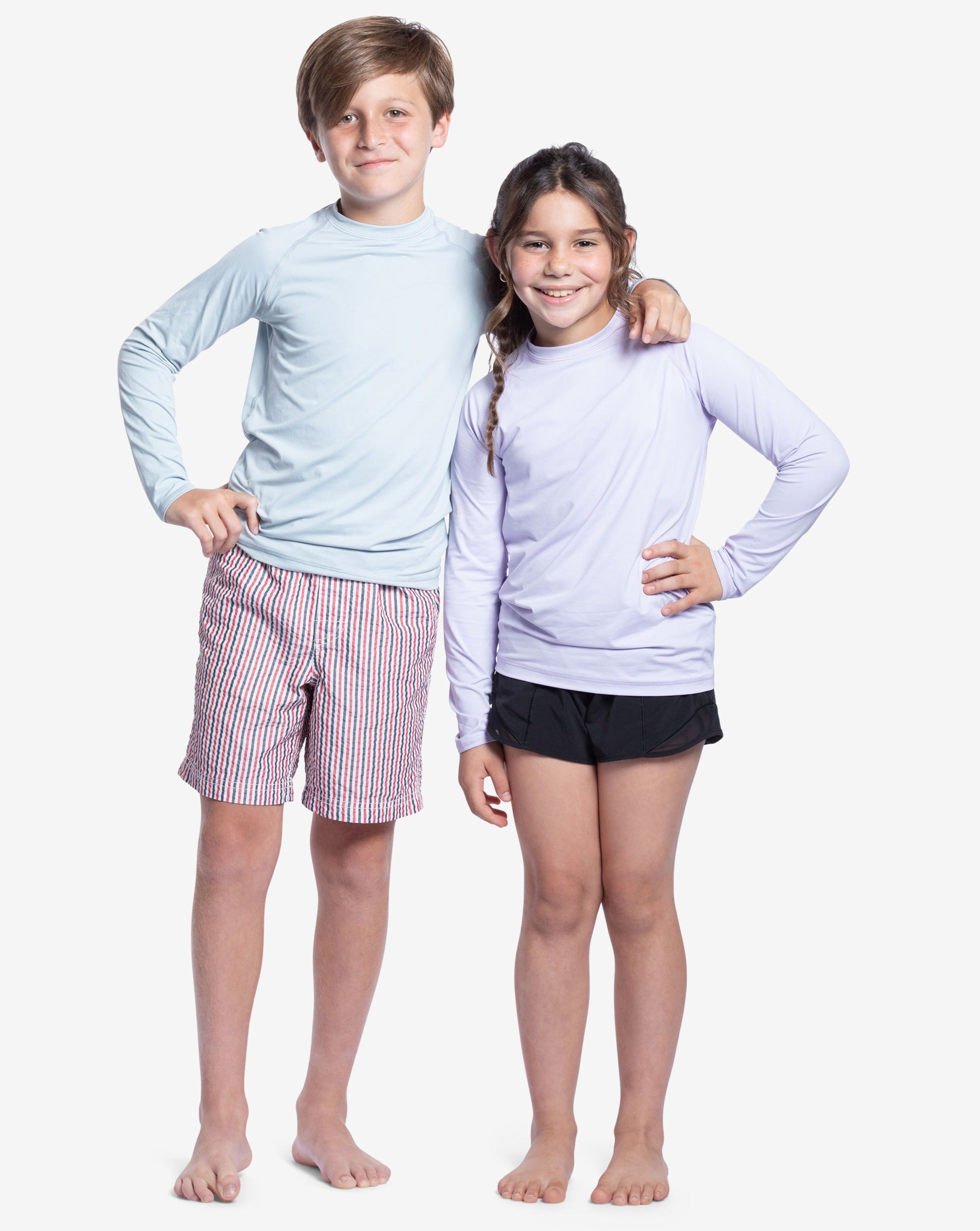  BloqUV KID'S CREW NECK TOP (1005K) - Caribbean Blue - Bonton
