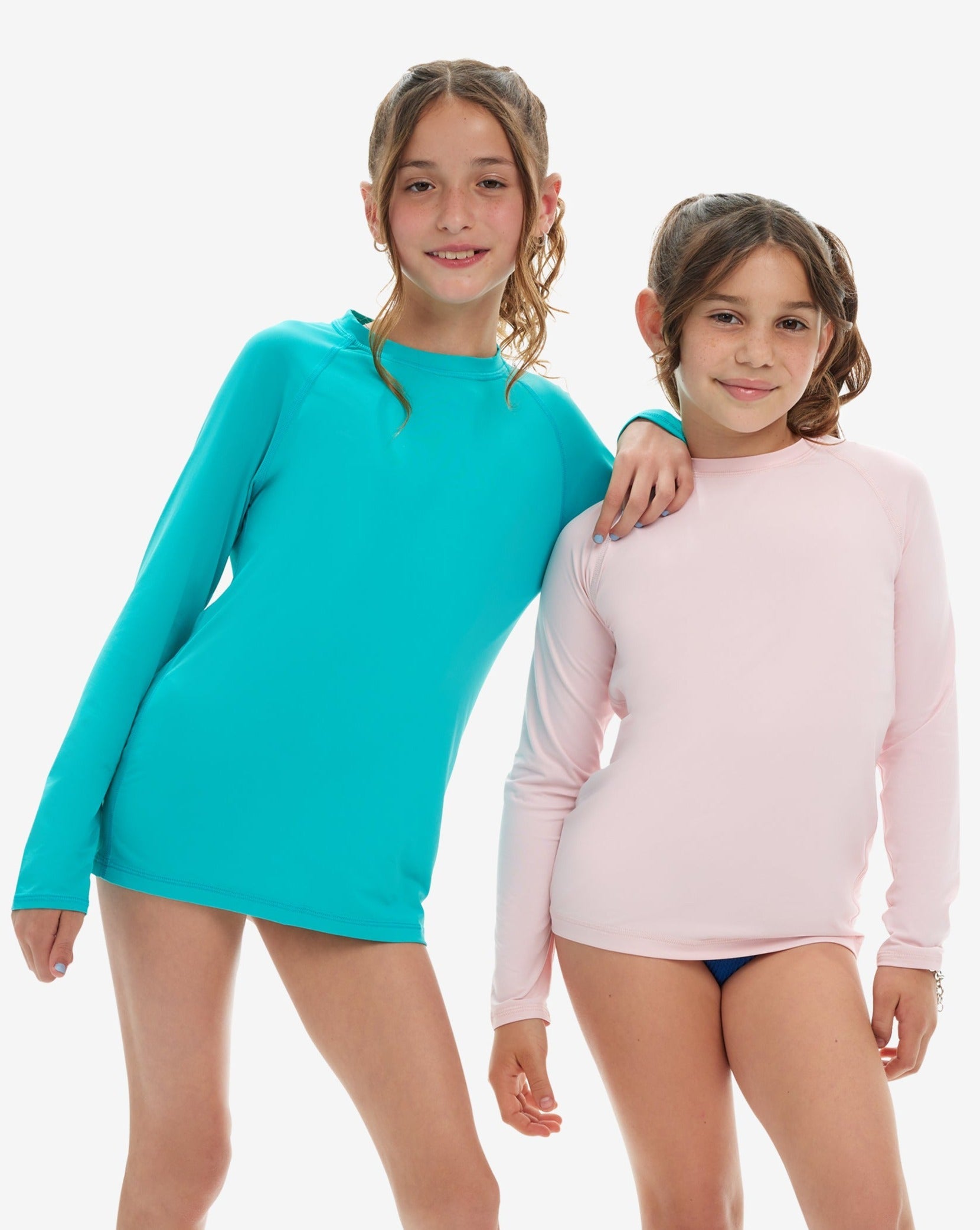  BloqUV KID'S CREW NECK TOP (1005K) - Caribbean Blue - Bonton