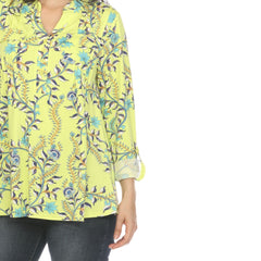 Women's Paisley Button Front Tunic Top