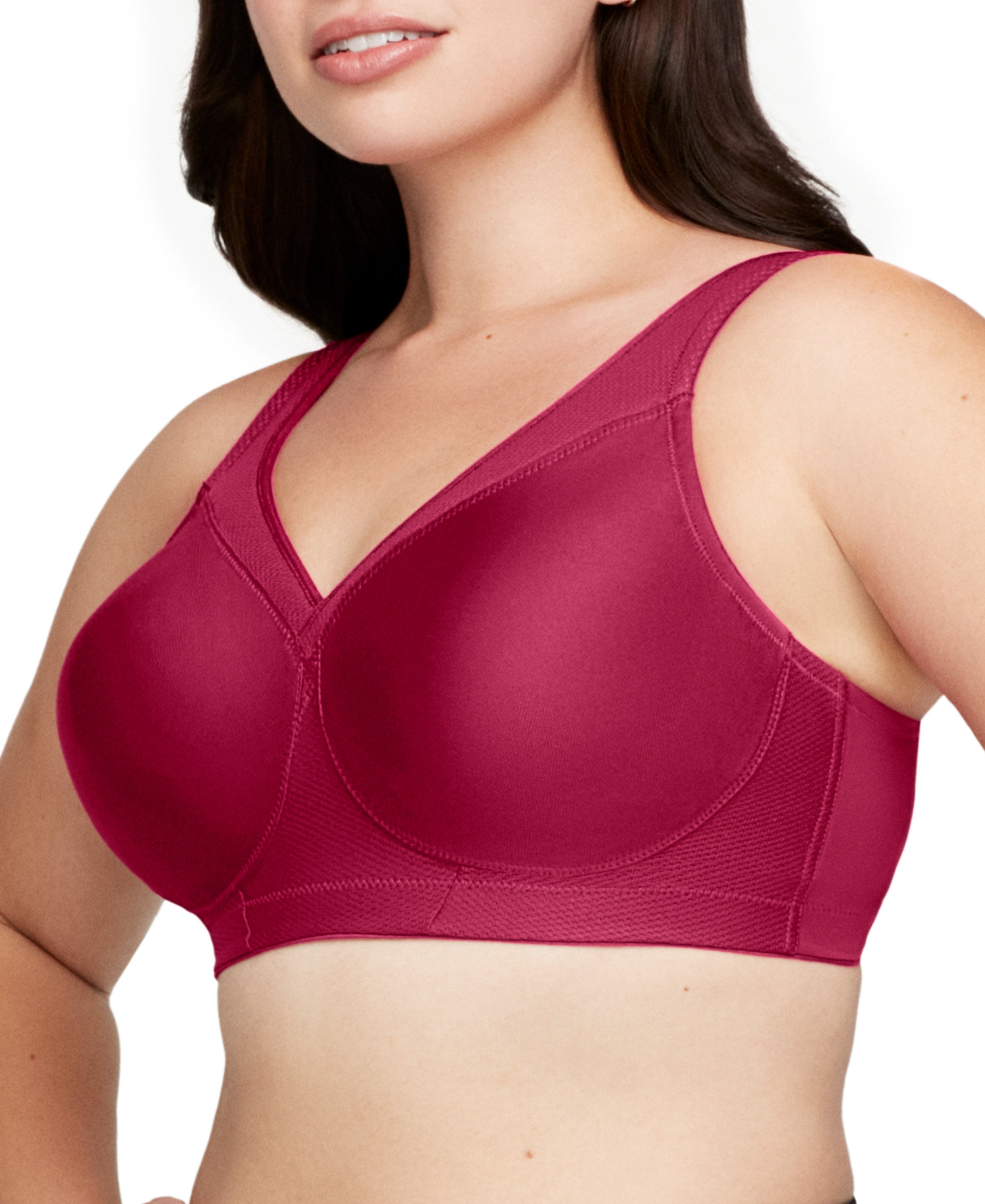  Glamorise MagicLift Seamless Sports Bra - Ruby Red - Bonton