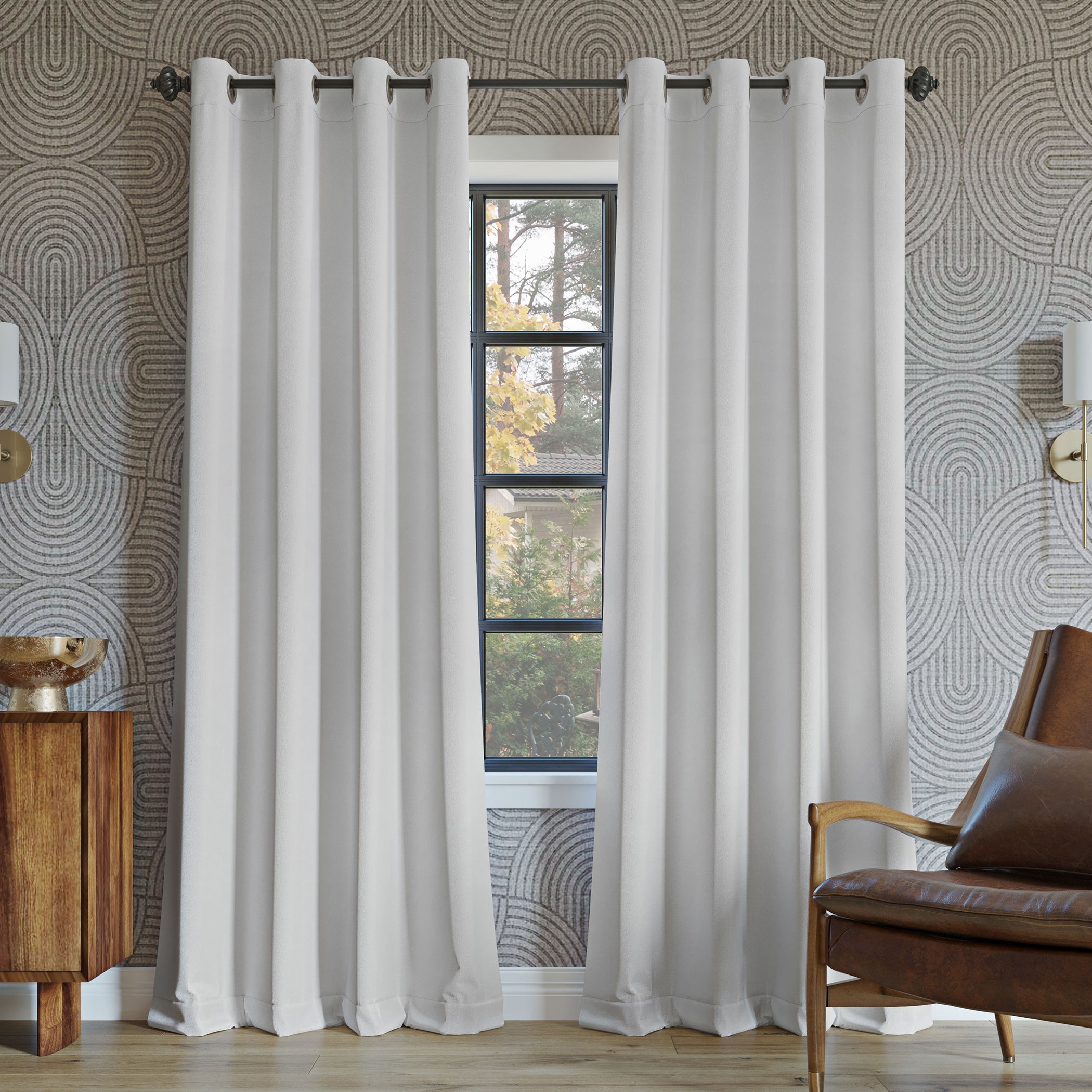  Rocco Theater Grade Extreme 100% Blackout Grommet Curtain Panel - Pearl - Bonton