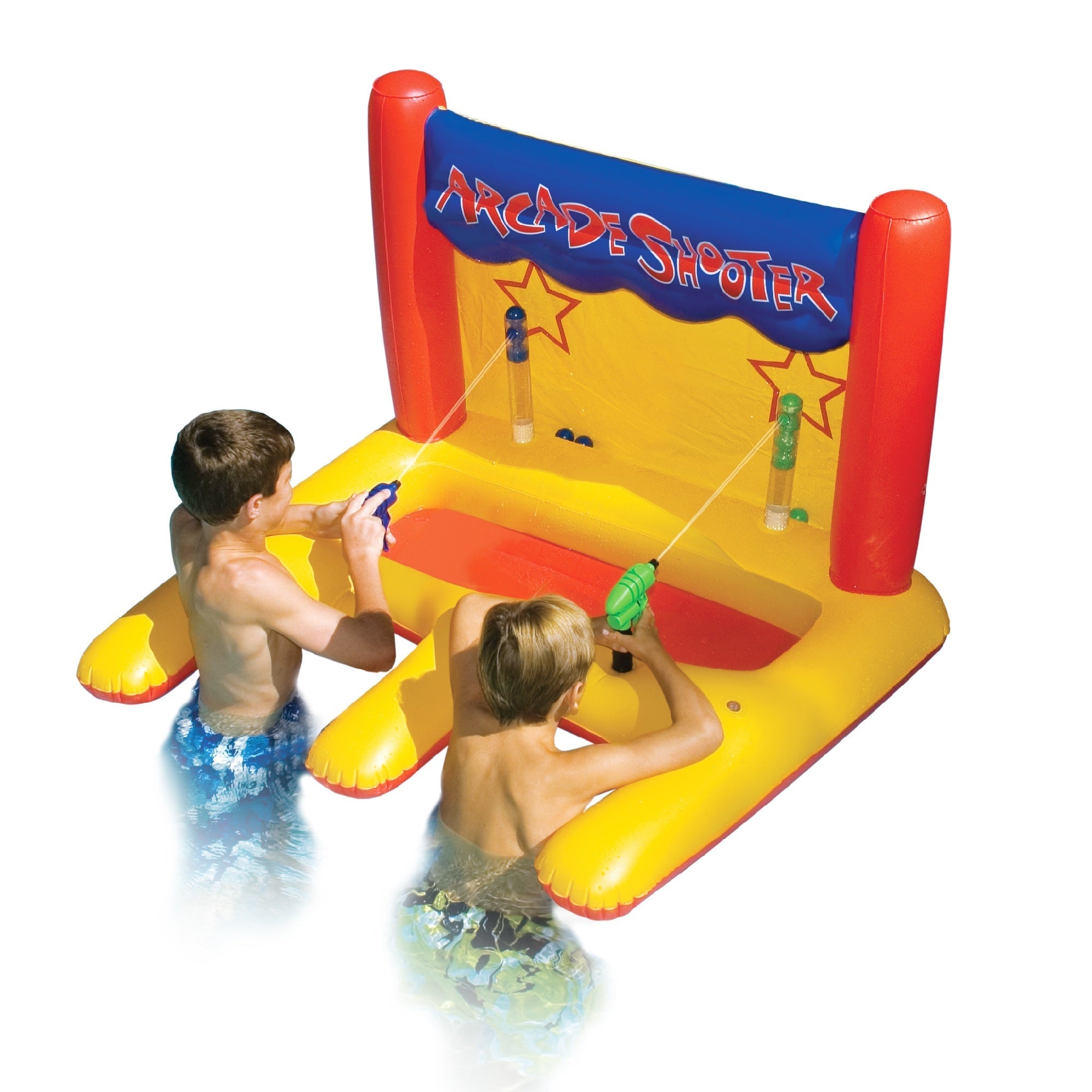  Inflatable Yellow Arcade Shooter Target Swimming Pool Game 45-Inch - Multi-Colored - Bonton