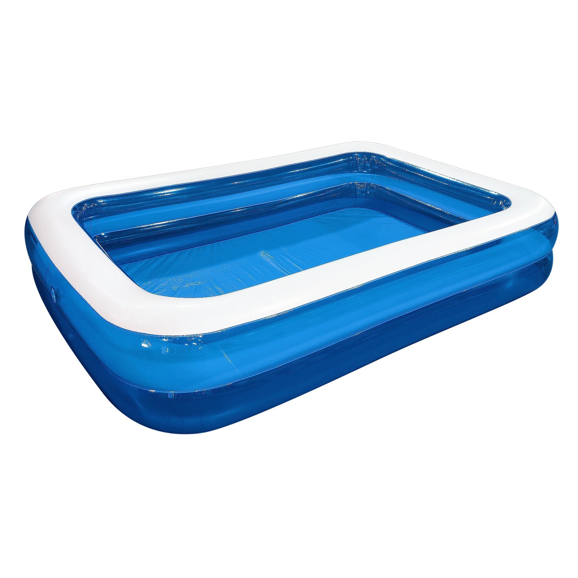  10' Blue and White Inflatable Rectangular Swimming Pool - Blue - Bonton