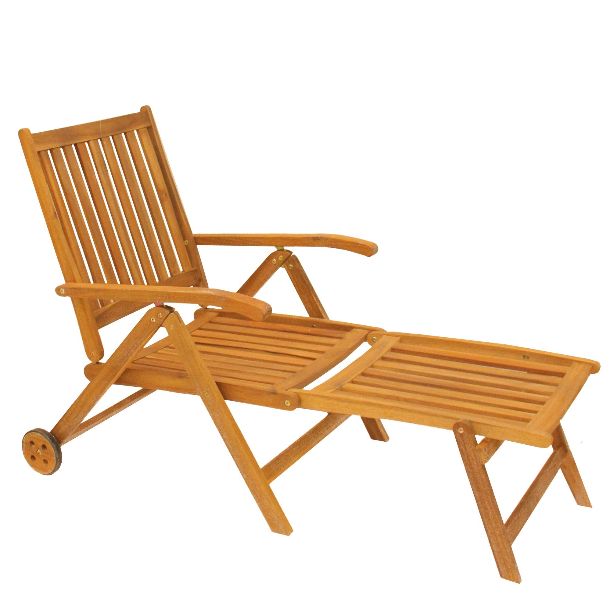  NorthLight Acacia Wood Outdoor Patio Chaise Lounge Chair - Brown - Bonton