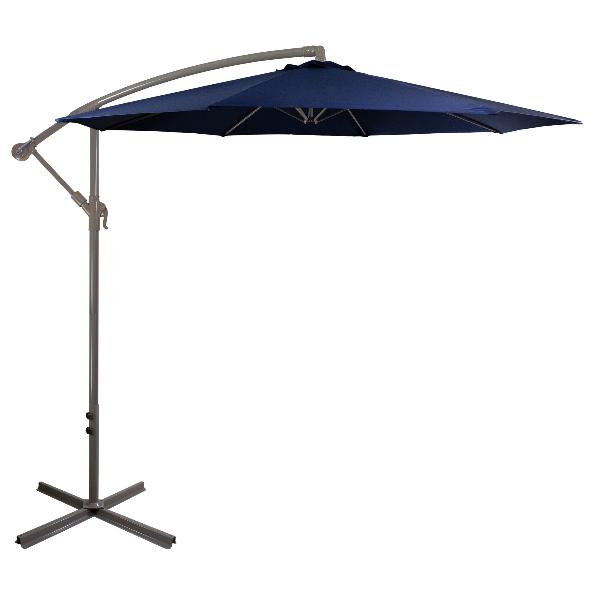  Offset Outdoor Patio Umbrella with Hand Crank - Navy - Bonton