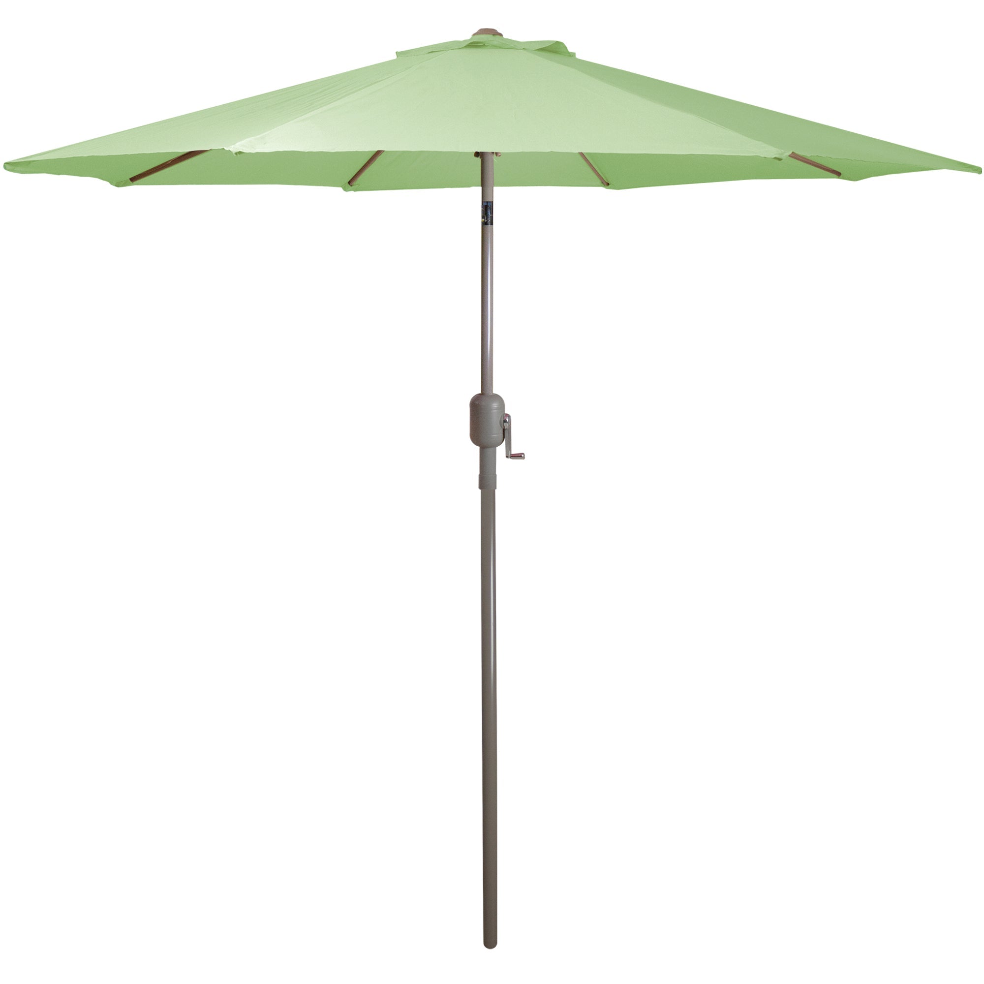  Outdoor Patio Market Umbrella with Hand Crank and Tilt - Green - Bonton