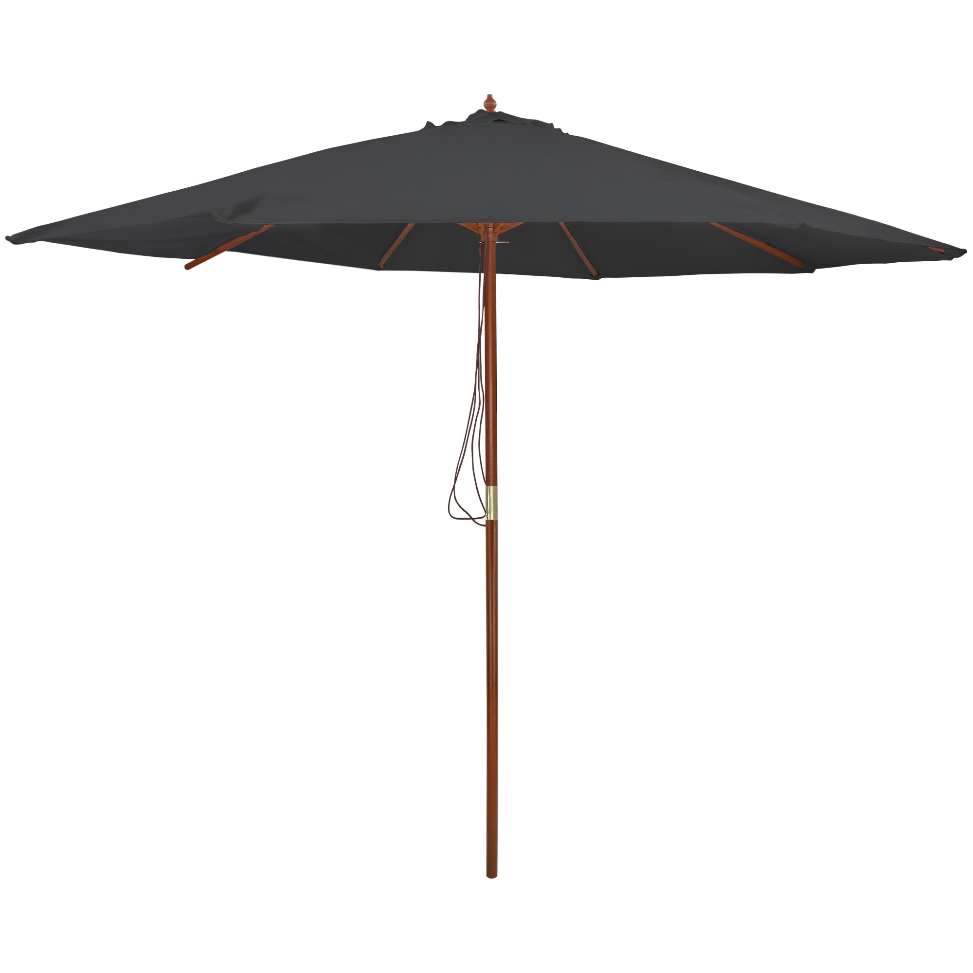  Outdoor Patio Market Umbrella with Wooden Pole - Gray - Bonton