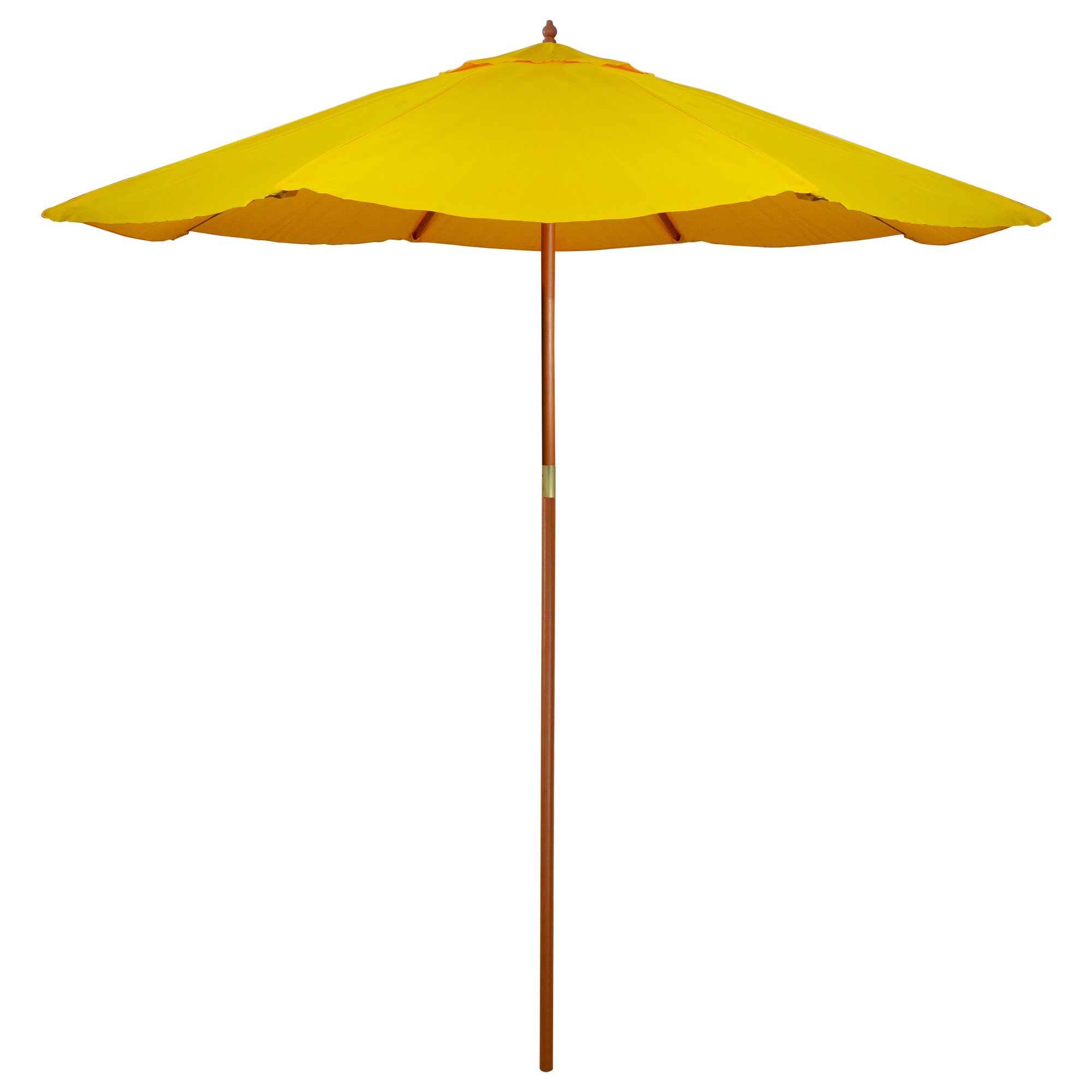  Outdoor Patio Market Umbrella with Wooden Pole - Yellow - Bonton